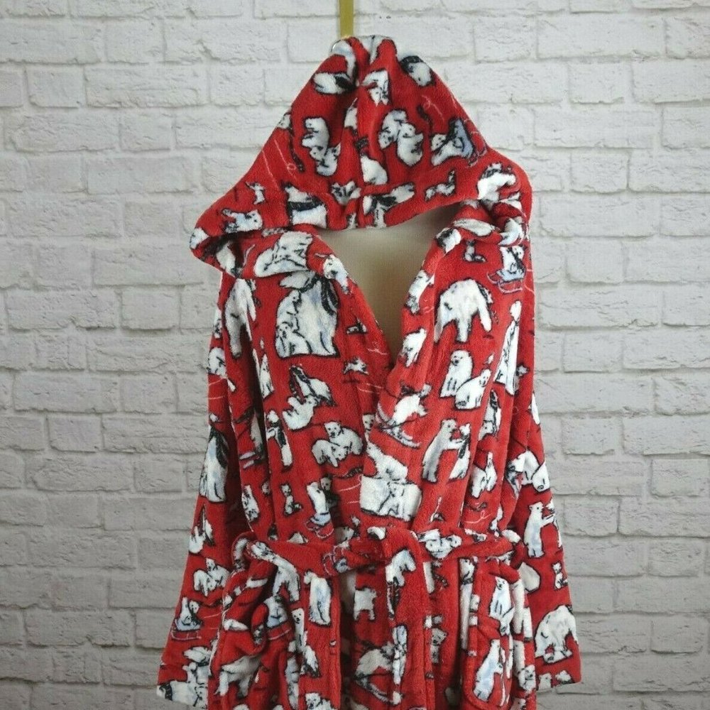 NWT Vera Bradley Beary Merry Fleece Robe Red Plush - Picture 5 of 10